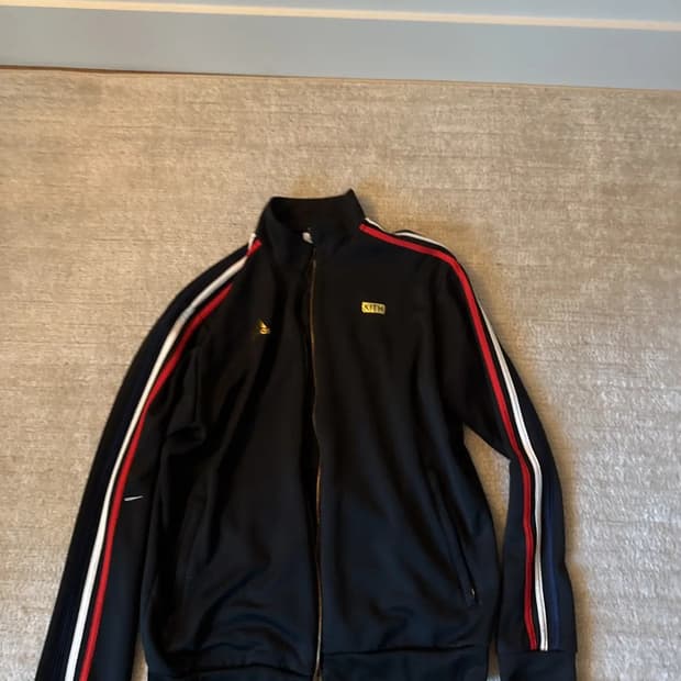 아디다스 x kith 트랙탑 져지 블랙 M