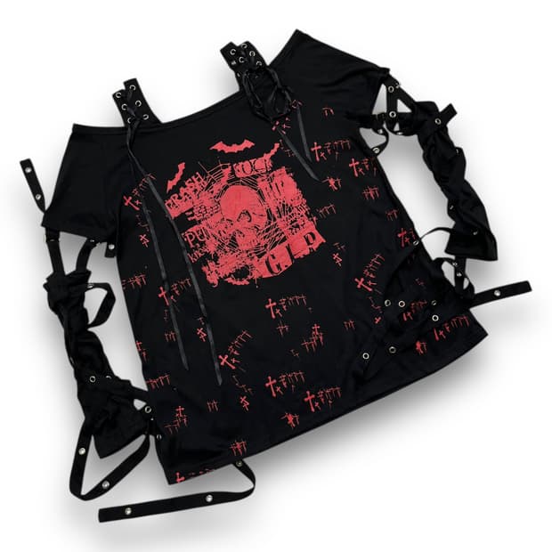Drug Honey punk Strap Skull Long Sleeve