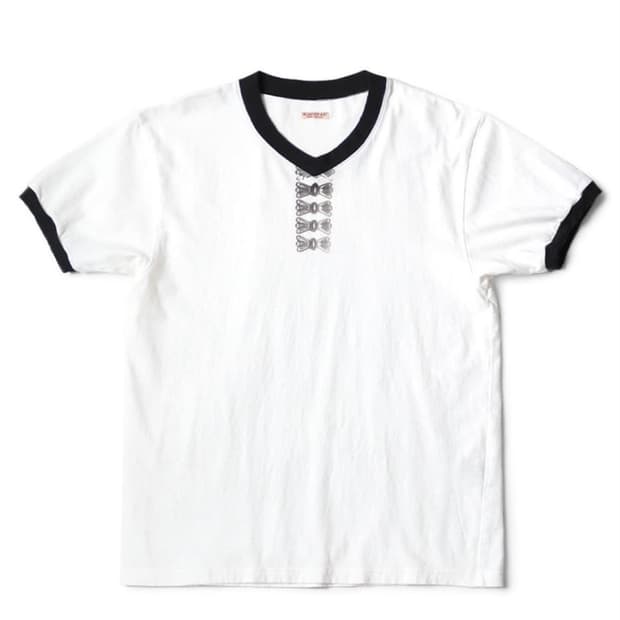 캐피탈 20 저지 링거 티셔츠 버터플라이 콘초 Pt 화이트