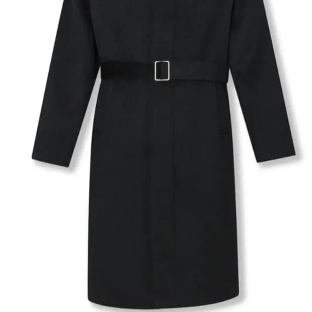 마틴플랜 핸드메이드 벨티드 후드 코트 블랙 s