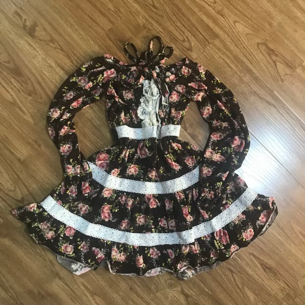 빈티지 딸기초코 브라운 레이스 원피스 히메갸루 로걀 라떼 리즈리사깔 짜잔