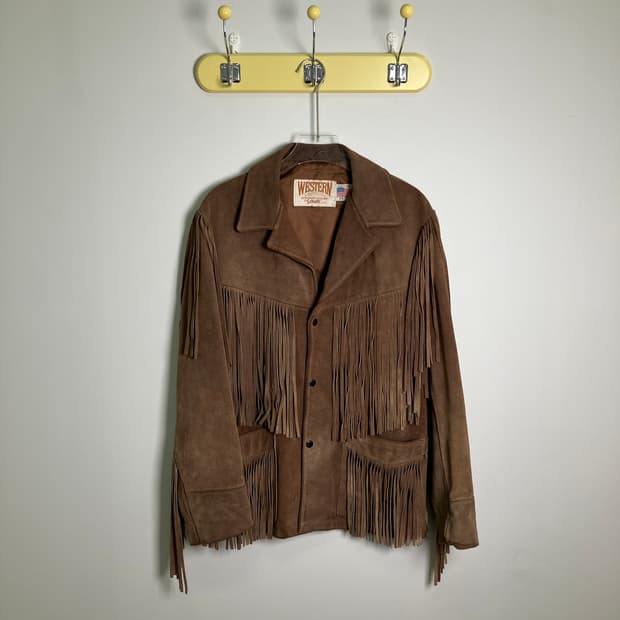 80's Schott 쇼트 웨스턴 프린지 스웨이드 자켓 38