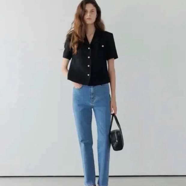 Ore 반팔 트위드 자켓