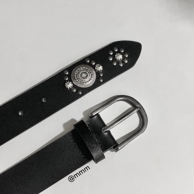 [Unisex] 웨스턴 찡 엠블럼 가죽벨트