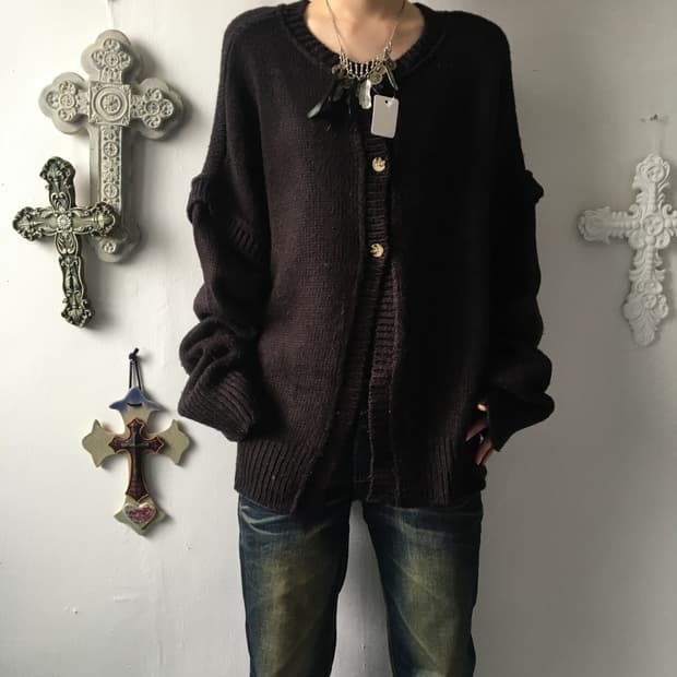 Loose fit knit cardigan