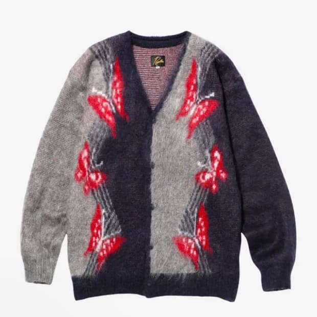 S) 니들스 모헤어 빠삐용 가디건 그레이