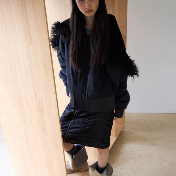 밀로우먼 버튼 플라이트 울 파카