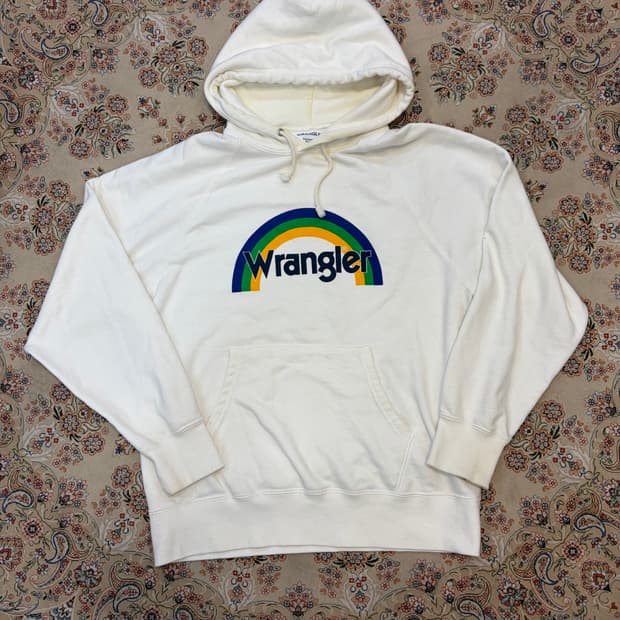 랭글러 레인보우 로고 후드티