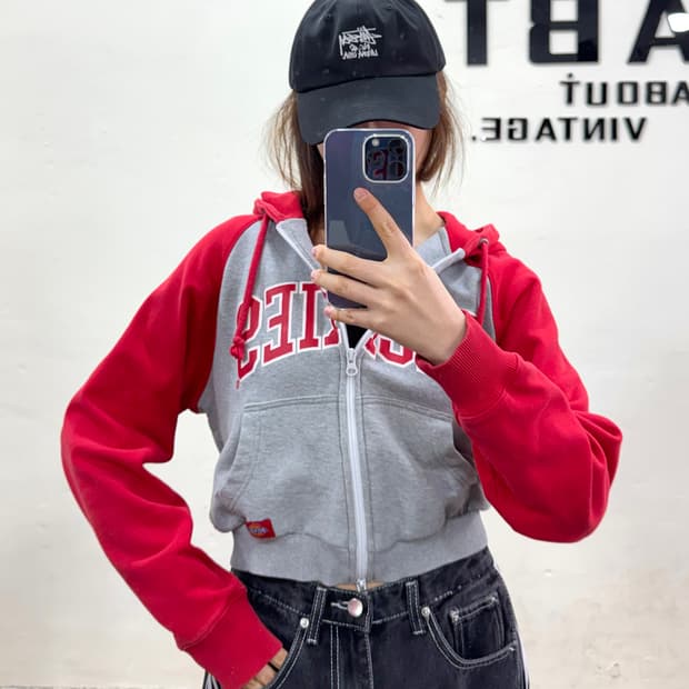 디키즈 크롭 후드집업
