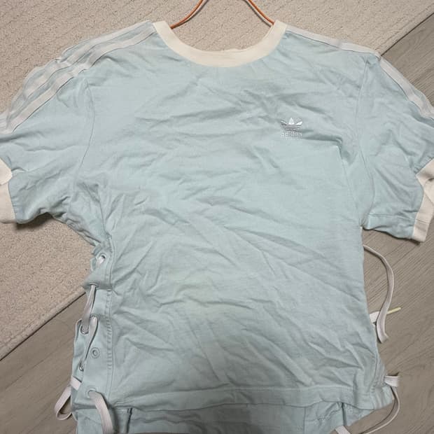 아디다스 셔링 코르셋 반팔 티