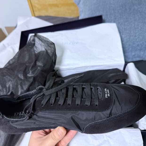 (UK9)프라다 컬랩스 나일론 스니커즈 블랙