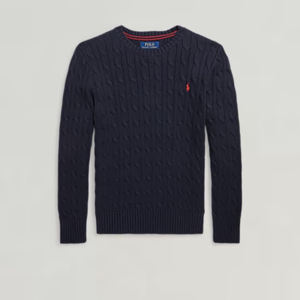 폴로랄프로렌 신형 큐알 블랙 꽈배기 니트 [XL]