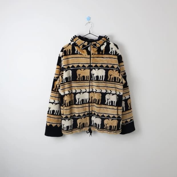 Selection Elephant Pattern Fleece Hoodie