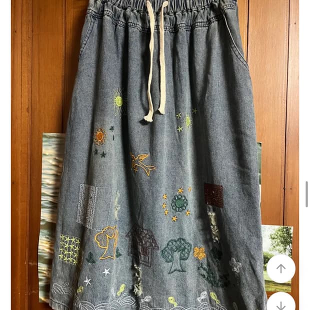 새상품) 치치타 자수 그런지 키치 청치마