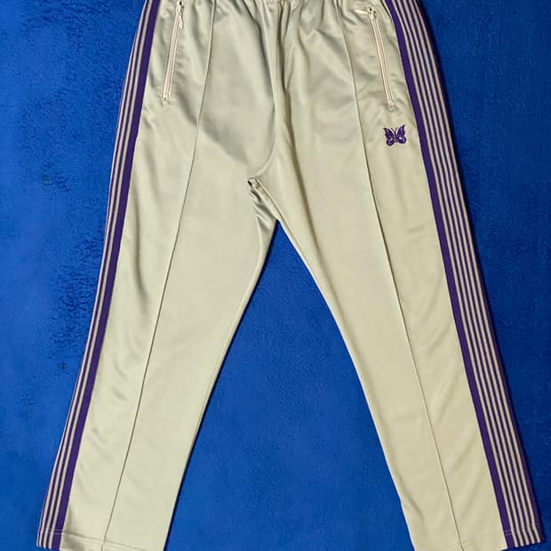 Needles 니들스 내로우 트랙팬츠 폴리 스무스 아이스 화이트 L