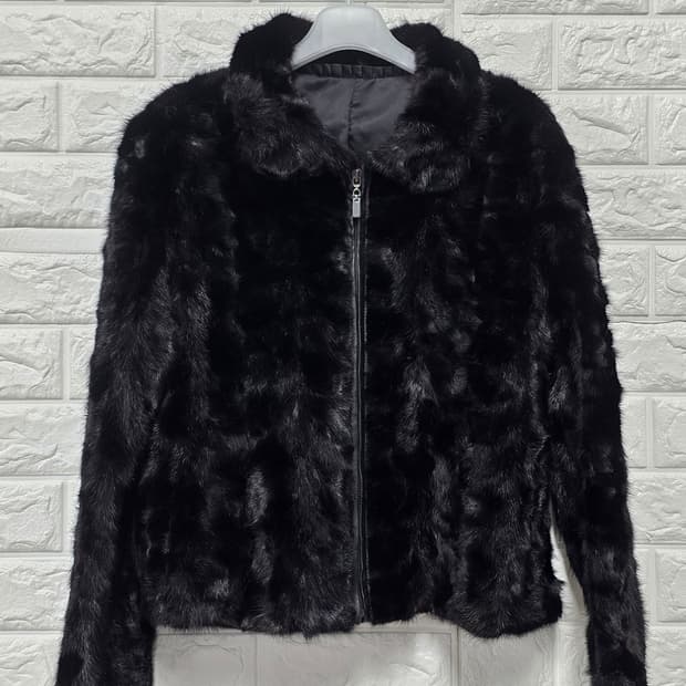 택포) 밍크 100% 블랙 자켓 M