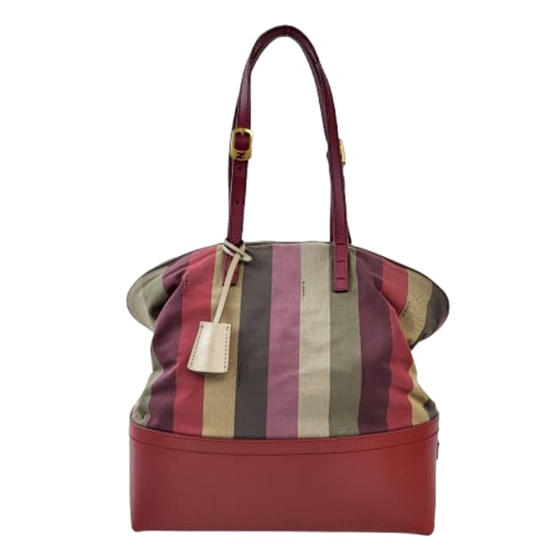 정품 펜디 피칸 스트라이프 멀티컬러 토트/숄더백