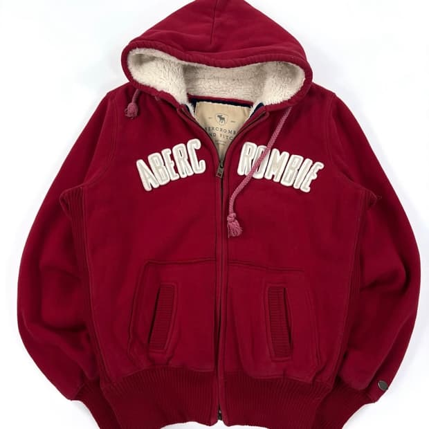 아베크롬비 양털 크롭 후드집업  