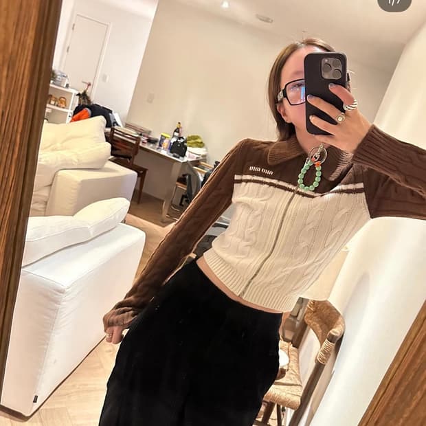 미우미우 캐시미어 집업