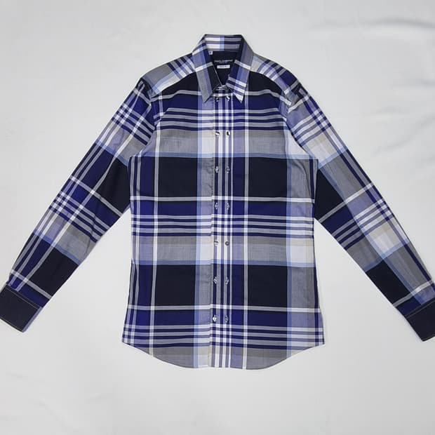 돌체앤가바나 골드라인 체크 셔츠 40size _ 남성