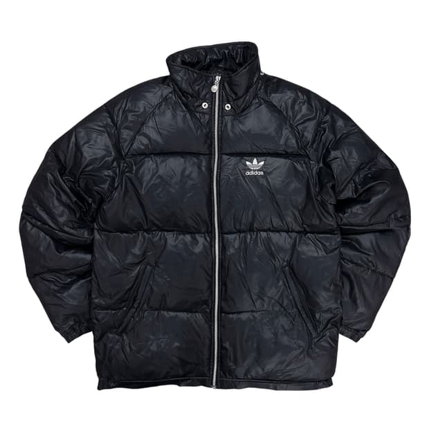 아디다스 블랙 실버 파이어버드 패딩(100)