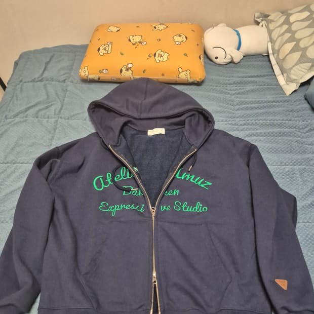 네이비 후드집업