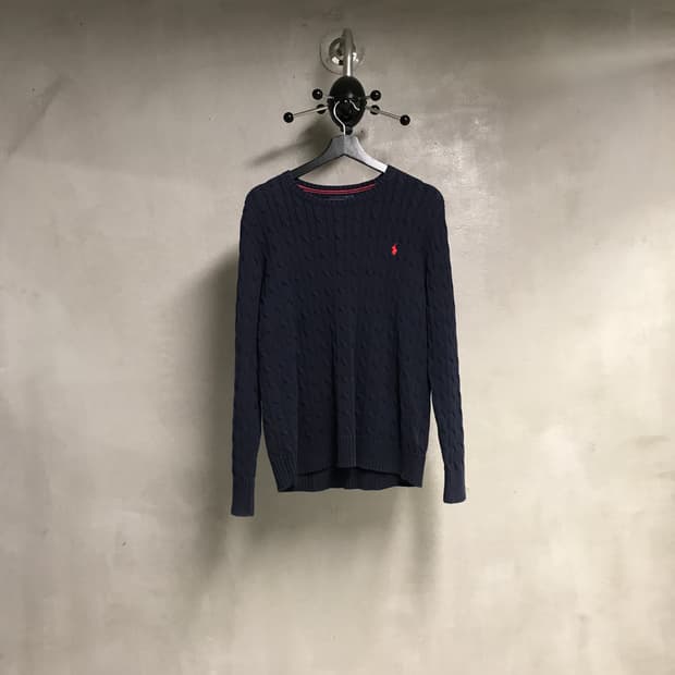 폴로 랄프로렌 케이블 니트 네이비 XL18-20