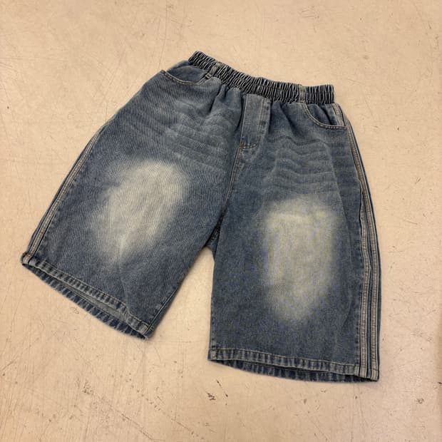 빈티지 워싱 데님 반바지