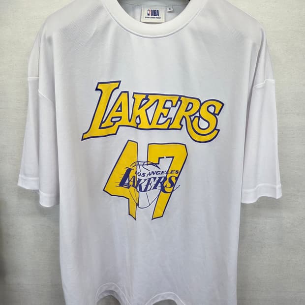 Nba la 레이커스 폴리 기능성 오버핏 반팔 xl