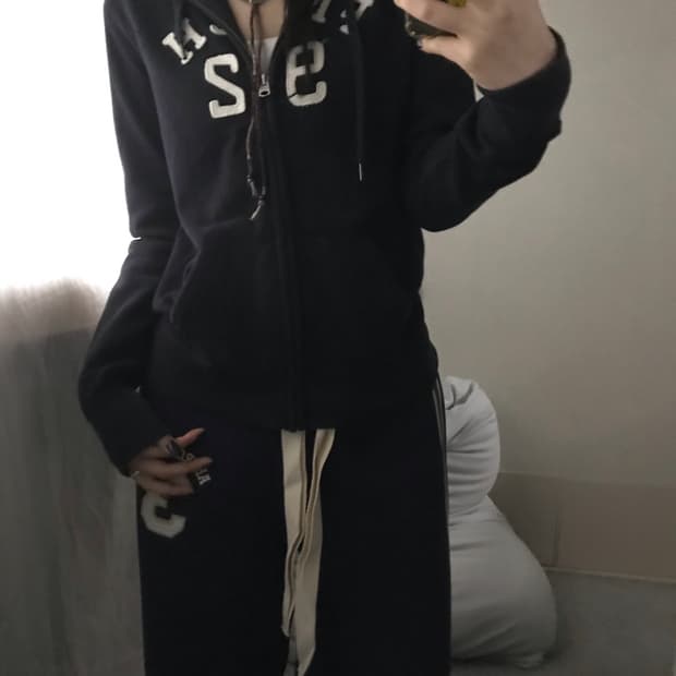 아베크롬비 네이비 딱붙핏 후드집업