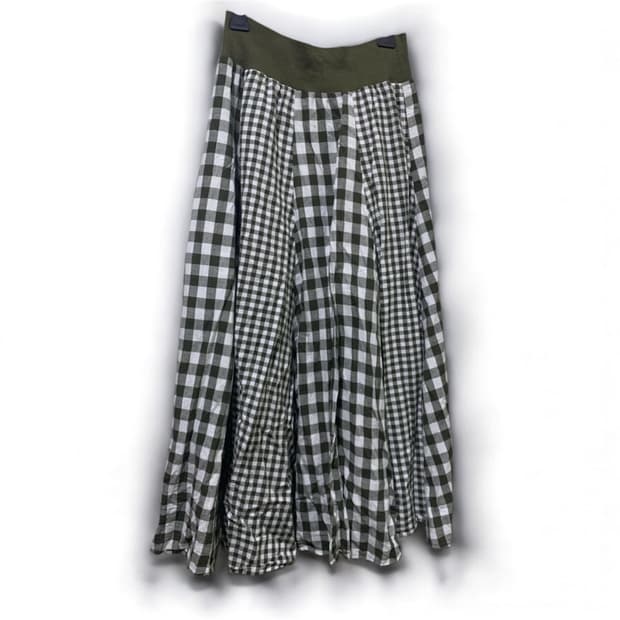 모리걸 체크 롱 스커트 55-66-77