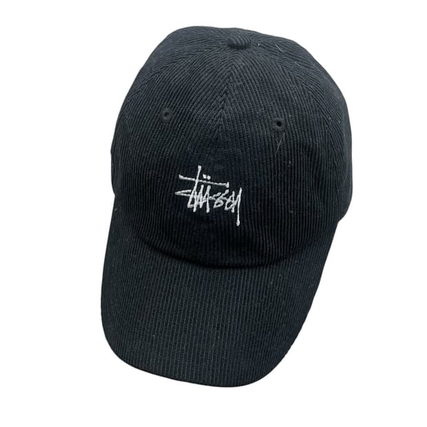 스투시 코듀로이 볼캡 블랙