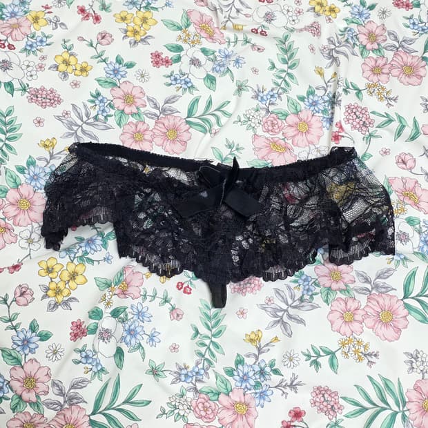 3000원 빈티지 블랙 레이스 티팬티(새상품)