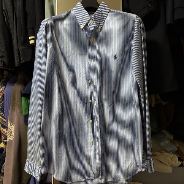 폴로 스트라이프 코튼 스트레치 셔츠 클래식핏 M사이즈