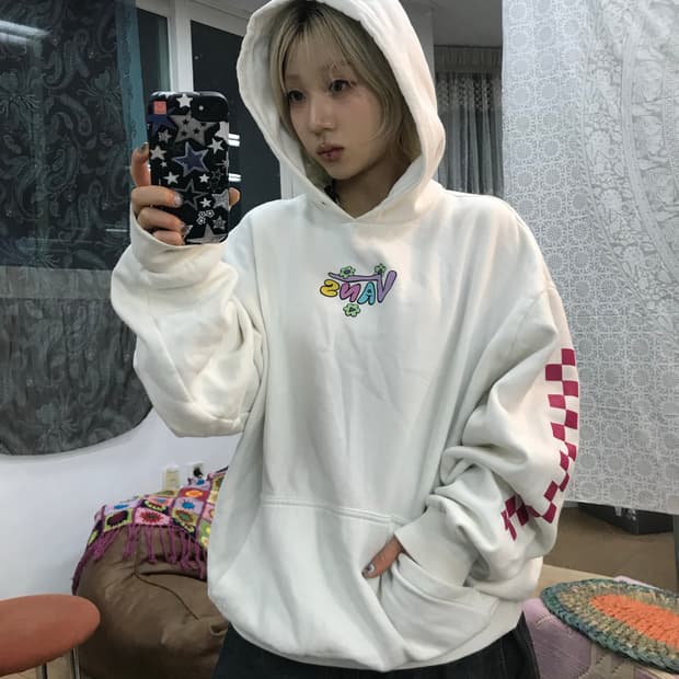 반스 x 아이린이즈굿 체커보드 후드티 