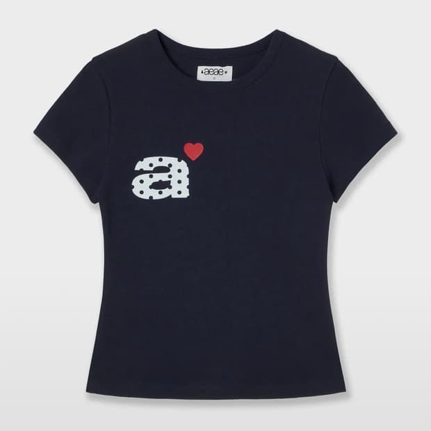 [토모토모 유인 PICK]DOT SMALL LETTER TEE [NAVY