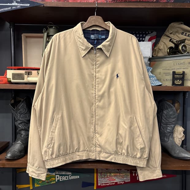 00s 폴로 랄프로렌  윈도우체크 라이닝 폴리쉘 바이스윙자켓 N828
