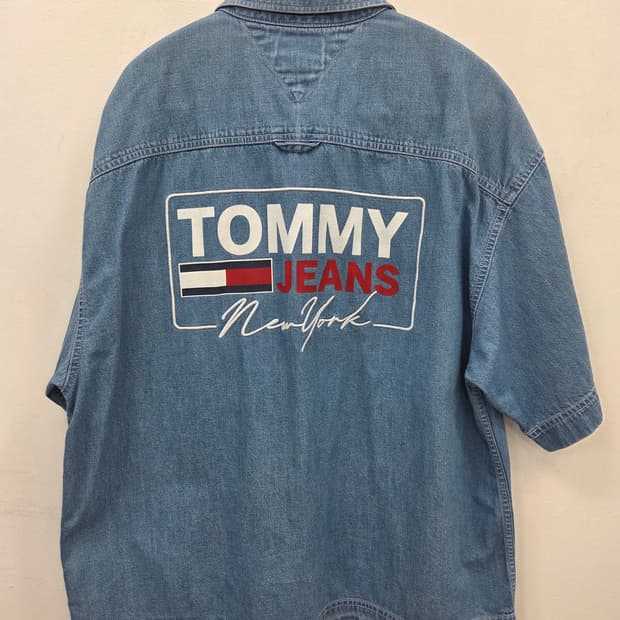 M 공용 타미진 데님 반팔 셔츠 NewYork