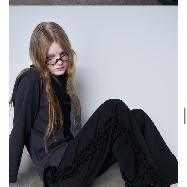 생긴스튜디오 ruffle track pants