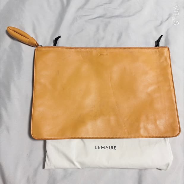 르메르 레더 클러치 백 + 더스트백 오렌지