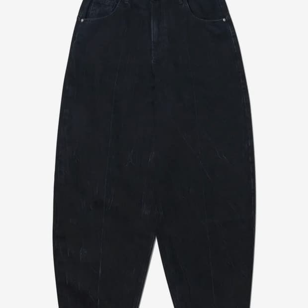 노매뉴얼 C.W WIDE DENIM PANTS - BLACK(XS)