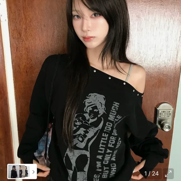 GT ONE SHOULDER SWEATSHIRT(BLACK)