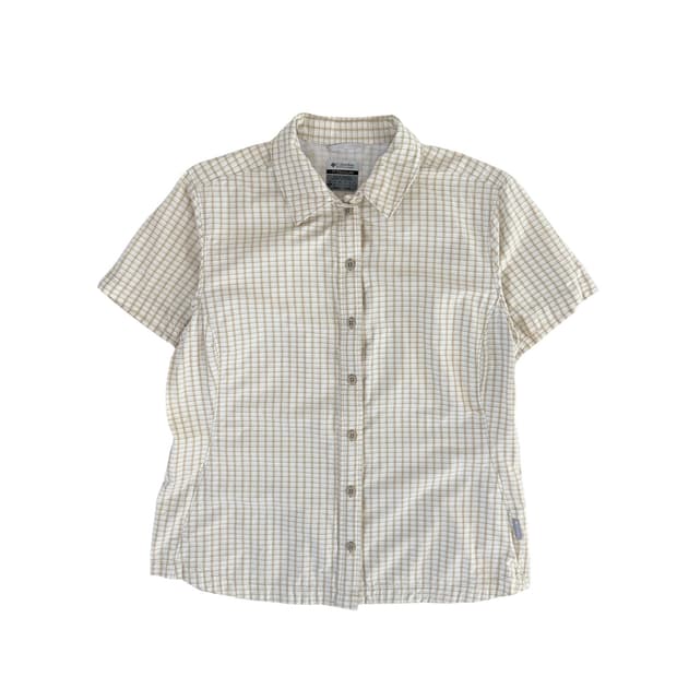 컬럼비아 체크 반팔 셔츠 woman m