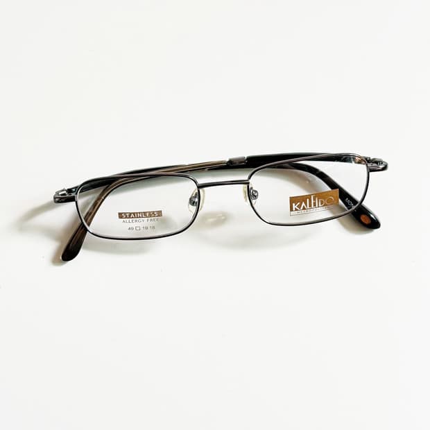 90s KALEIDO 건메탈 슬림 스퀘어 빈티지 안경