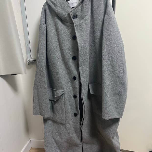 시그니처 후드 롱코트