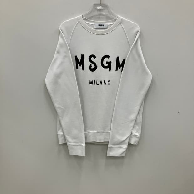 MSGM 브러시드 로고 코튼 크루넥 스웨트셔츠 L