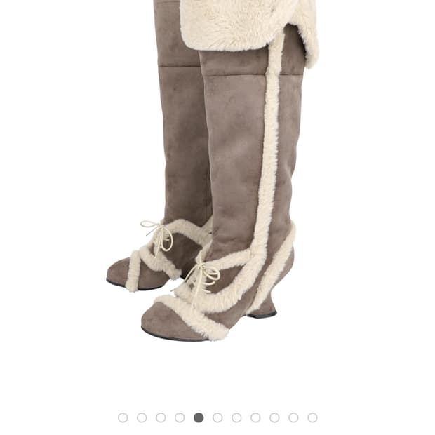 Ojos Asym Shearling Wedge Boot brown