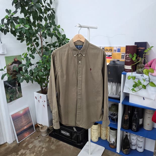 폴로랄프로렌 버튼다운 솔리드셔츠 L