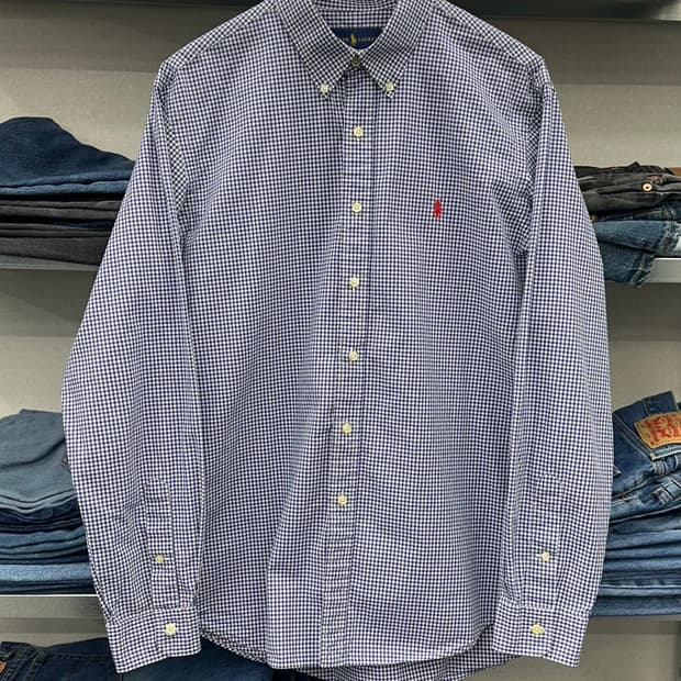 (XL)폴로 체크 셔츠-M1804