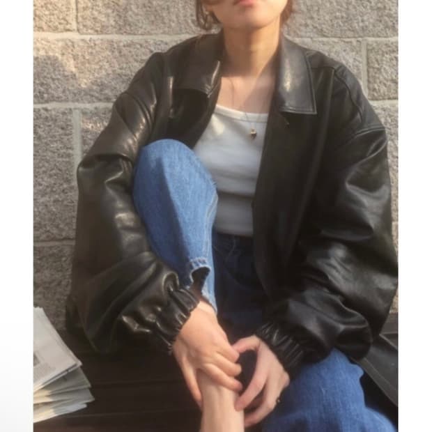 모네 마켓 버킨 레더자켓 리본빛